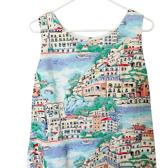 Talbots Scenic Village Shift Dress Sleeveless Multi-Colored Size 12P - Picture 6 of 7